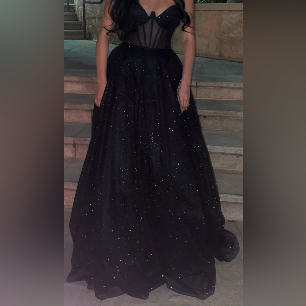 Elegant Black Gown with Sparkle Accents